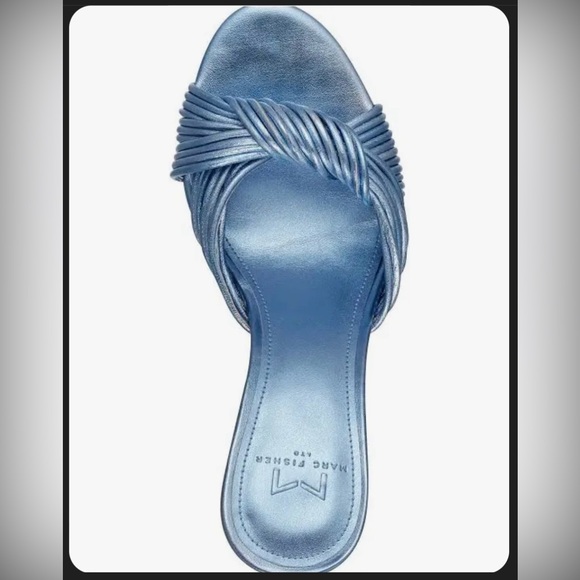 BRAND NEW Marc Fisher Brista Ankle Wrap Heeled Sandal- Light Blue Sz 7.5 - Picture 4 of 5